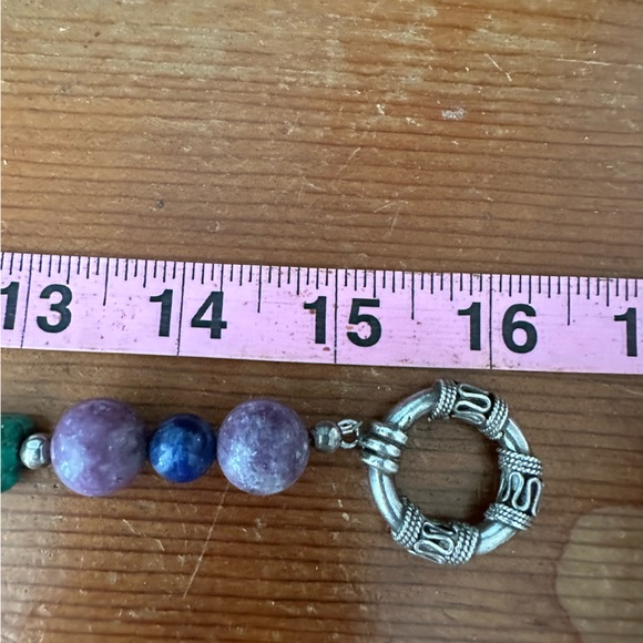 Chunky Turquoise Pearl Lapis Lazuli Natural Gemstone Peacock Choker Necklace - Picture 6 of 16